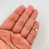 Set Cadena Veneciana + Dije Huella Esmeralda 03Pts / 1.15 g / 17 3/4 in Oro Amarillo 18K