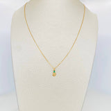 Set Cadena Veneciana + Dije Huella Esmeralda 03Pts / 1.15 g / 17 3/4 in Oro Amarillo 18K