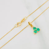 Set Cadena Veneciana + Dije Flor Esmeralda 18Pts / 1.35 g / 17 3/4 in Oro Amarillo 18K