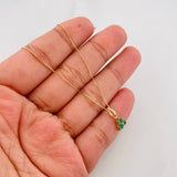 Set Cadena Veneciana + Dije Flor Esmeralda 18Pts / 1.35 g / 17 3/4 in Oro Amarillo 18K