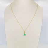 Set Cadena Veneciana + Dije Flor Esmeralda 18Pts / 1.35 g / 17 3/4 in Oro Amarillo 18K