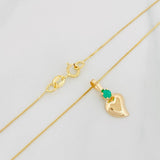 Set Cadena Veneciana + Dije Corazon Esmeralda 06Pts / 1.35 g / 19 3/4 in Oro Amarillo 18K