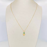 Set Cadena Veneciana + Dije Corazon Esmeralda 06Pts / 1.35 g / 19 3/4 in Oro Amarillo 18K