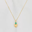 Set Cadena Veneciana + Dije Corazon Esmeralda 06Pts / 1.2 g / 19 3/4 in Oro Amarillo 18K