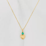 Set Cadena Veneciana + Dije Corazon Esmeralda 06Pts / 1.2 g / 19 3/4 in Oro Amarillo 18K