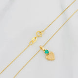 Venetian Chain Set + Emerald Heart Pendant 06Pts / 1.45 g / 19 3/4 in 18K Yellow Gold