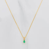 Venetian Chain Set + Emerald Circle Pendant 04Pts / 1.1 g / 17 3/4 in 18K Yellow Gold
