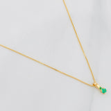 Venetian Chain Set + Emerald Circle Pendant 04Pts / 1.1 g / 17 3/4 in 18K Yellow Gold