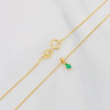 Venetian Chain Set + Emerald Circle Pendant 04Pts / 1.1 g / 17 3/4 in 18K Yellow Gold