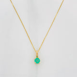 Set Cadena Veneciana + Dije Circulo Esmeralda 18 Pts / 1.25 g / 17 3/4 in Oro Amarillo 18K