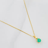 Set Cadena Veneciana + Dije Circulo Esmeralda 12Pts / 1.15 g / 17 3/4 in Oro Amarillo 18K