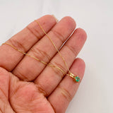 Set Cadena Veneciana + Dije Circulo Esmeralda 12Pts / 1.15 g / 17 3/4 in Oro Amarillo 18K