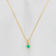 Venetian Chain Set + Emerald Circle Pendant 12Pts / 1 g / 17 3/4 in 18K Yellow Gold