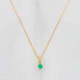 Venetian Chain Set + Emerald Circle Pendant 12Pts / 1 g / 17 3/4 in 18K Yellow Gold