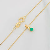 Venetian Chain Set + Emerald Circle Pendant 12Pts / 1 g / 17 3/4 in 18K Yellow Gold