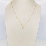 Venetian Chain Set + Emerald Circle Pendant 12Pts / 1 g / 17 3/4 in 18K Yellow Gold
