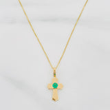 Venetian Chain Set + Emerald Cross Pendant 05Pts / 1.3 g / 19 3/4 in 18K Yellow Gold