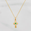 Set Cadena Veneciana + Dije Cruz Esmeralda 05Pts / 1.5 g / 20 in Oro Amarillo 18K