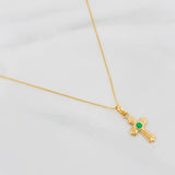 Set Cadena Veneciana + Dije Cruz Esmeralda 05Pts / 1.5 g / 20 in Oro Amarillo 18K