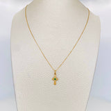 Set Cadena Veneciana + Dije Cruz Esmeralda 05Pts / 1.5 g / 20 in Oro Amarillo 18K