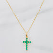Set Cadena Veneciana + Dije Cruz Esmeralda 19Pts / 1.85 g / 19 3/4 in Oro Amarillo 18K