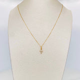Set Cadena Veneciana + Dije Cruz Diamantes 10Pts / 1.3 g / 17 3/4 in Oro Amarillo 18K