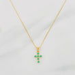 Set Cadena Veneciana + Dije Cruz Esmeralda 07Pts / 1.25 g / 17 3/4 in Oro Amarillo 18K
