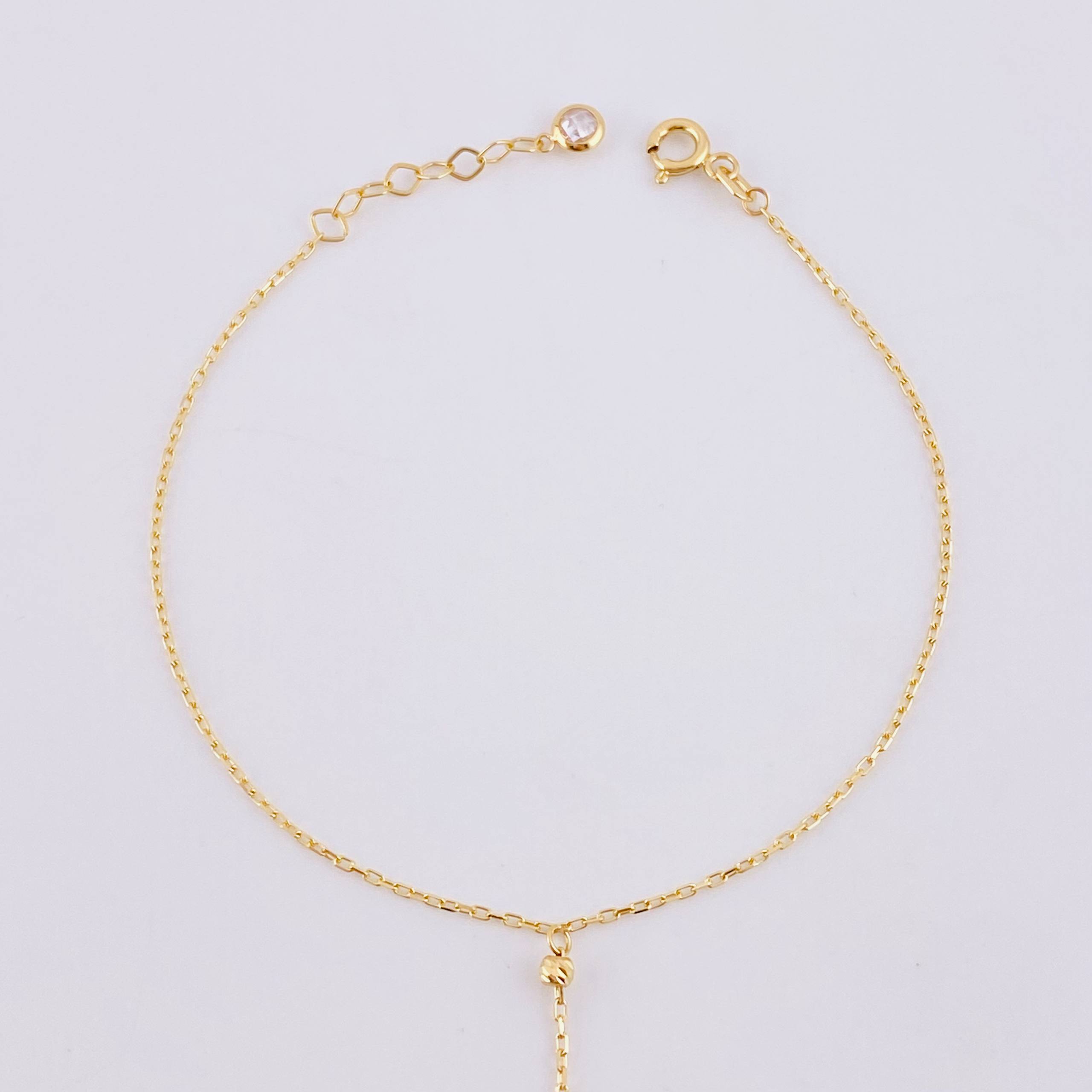 Pulso Arabe Bolas Diamantadas 1.55g / 8 in / 0.7mm Oro Amarillo 18K