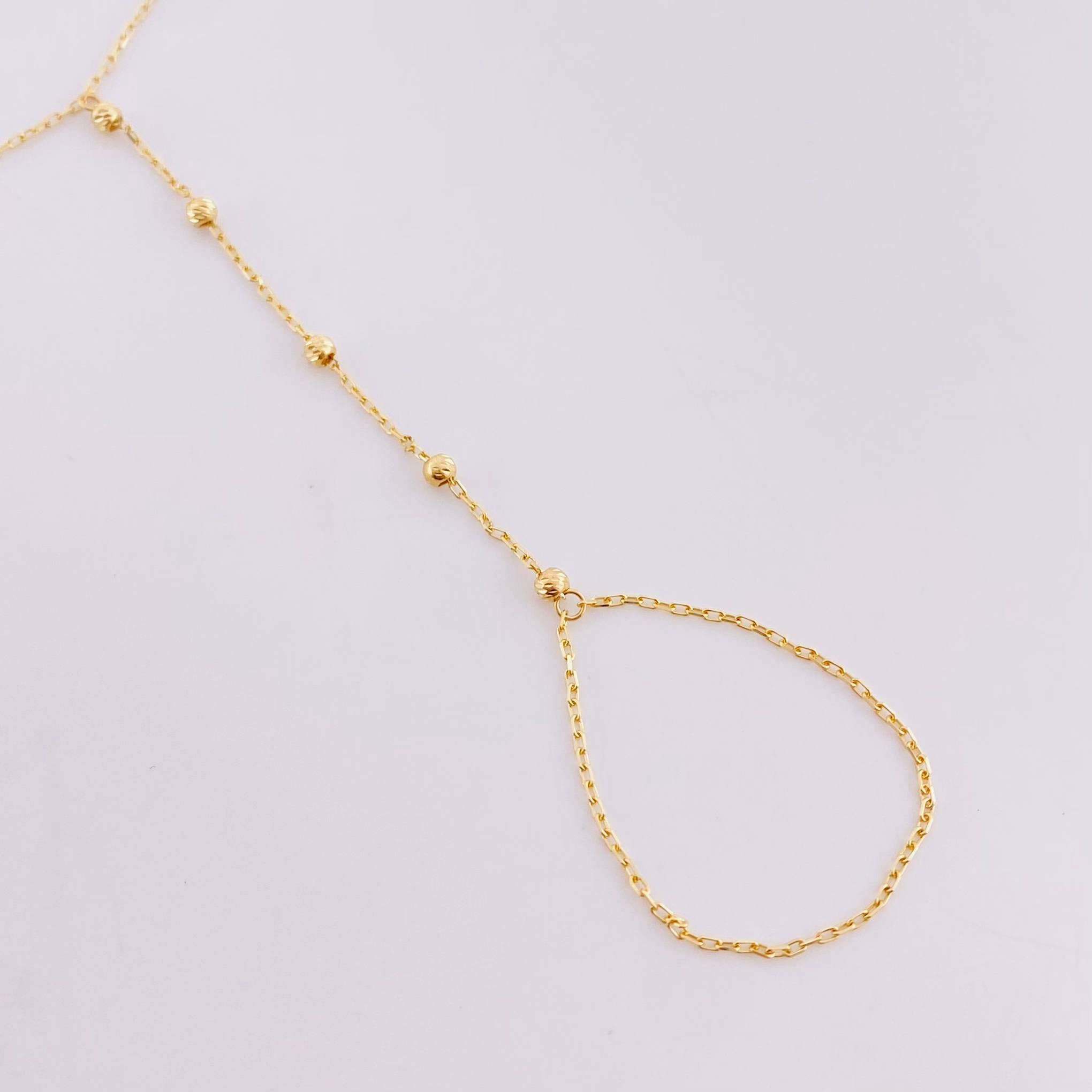 Arabian Bracelet with Diamond Cut Beads 1.5g / 8 in / 0.7mm Yellow Gold 18K