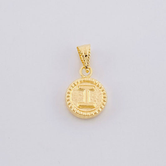 Dije Letra I Marco Bordeado 0.6g / 3/4 in Oro Amarillo 18K