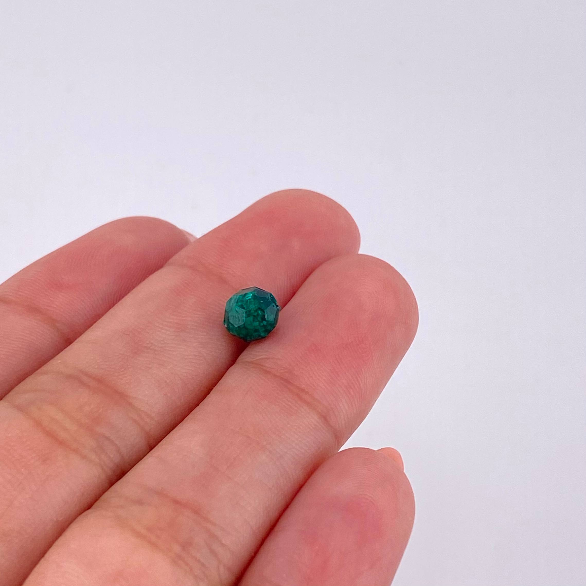 Charm Rough Emerald Bead 6mm