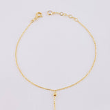 Arabian Bracelet with Diamond Cut Beads 1.5g / 7 3/4 in / 0.7mm Three Golds 18K