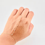 Arabian Bracelet with Diamond Cut Beads 1.5g / 7 3/4 in / 0.7mm Three Golds 18K