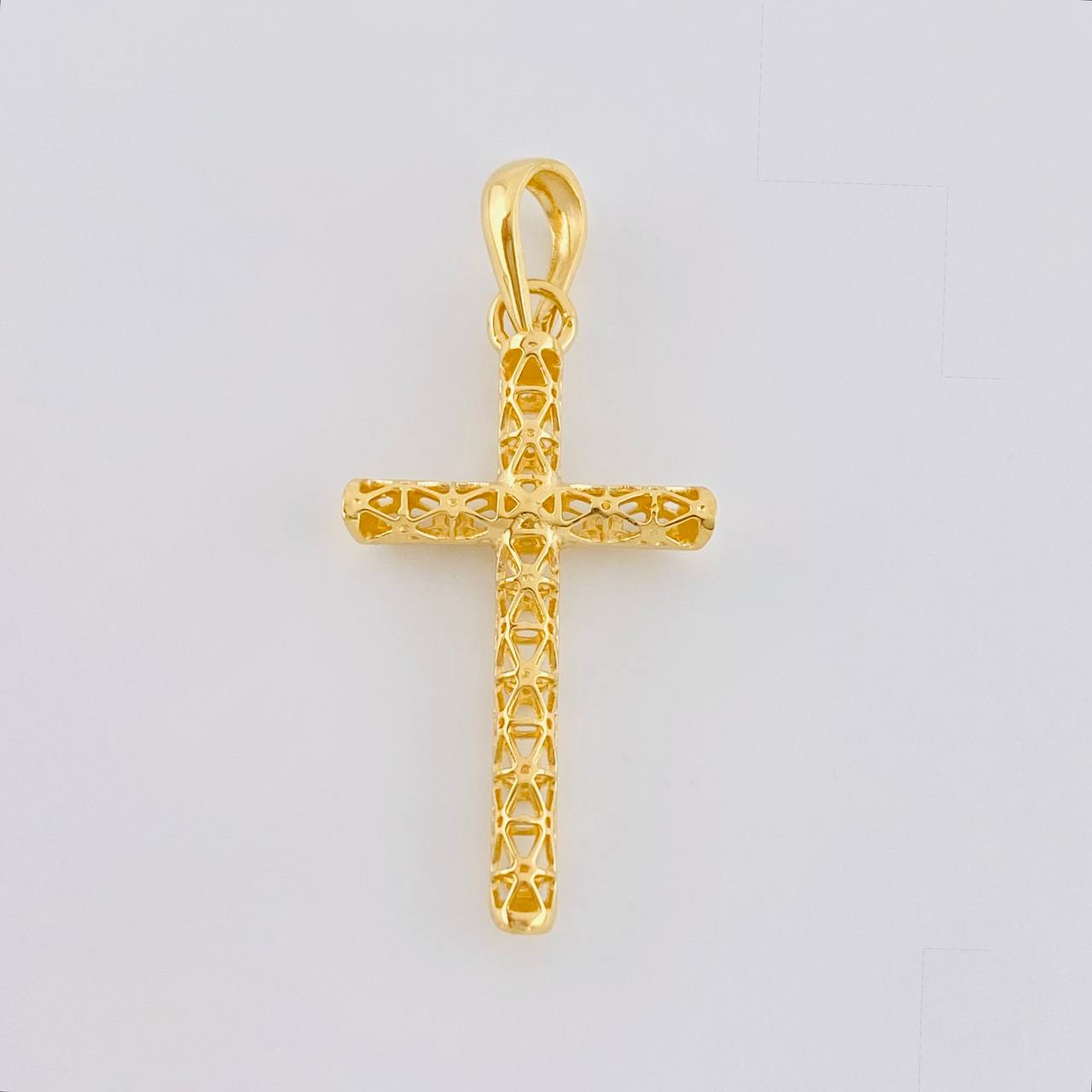 Dije Cruz Malla Latina 1.4 g / 1 1/2 in Oro Amarillo 18K