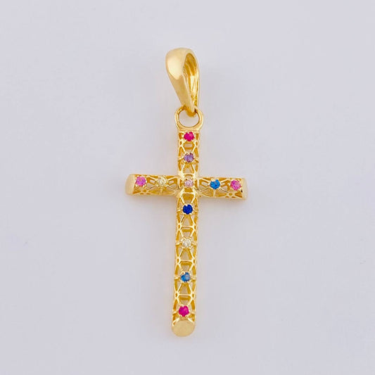 Dije Cruz Malla Latina 1.3 g / 1 1/4 in Oro Amarillo 18K