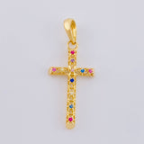 Dije Cruz Malla Latina 1.3 g / 1 1/4 in Oro Amarillo 18K