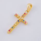 Dije Cruz Malla Latina 1.3 g / 1 1/4 in Oro Amarillo 18K