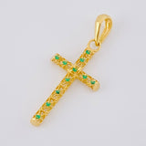 Dije Cruz Malla Latina 1.35 g / 1 1/2 in Oro Amarillo 18K