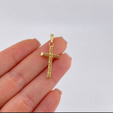 Dije Cruz Malla Latina 1.35 g / 1 1/2 in Oro Amarillo 18K
