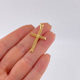 Dije Cruz Malla Latina 1.35 g / 1 1/2 in Oro Amarillo 18K