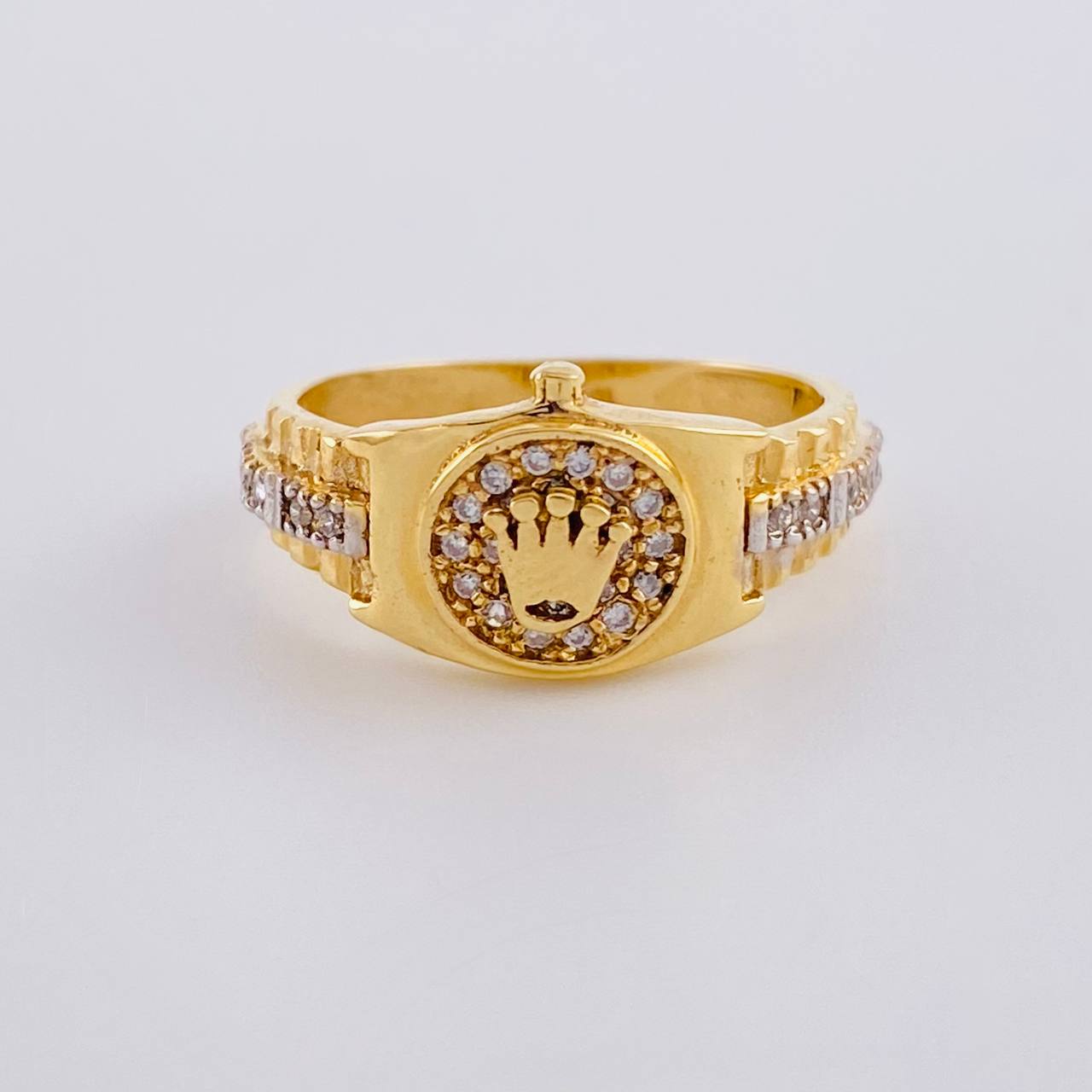 Anillo Correa Corona 4 g / T6 Dos Oros Amarillo Blanco 18K