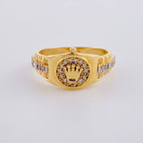 Anillo Correa Corona 4 g / T6 Dos Oros Amarillo Blanco 18K