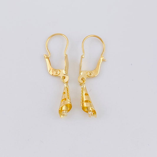 Hoop Earrings Teardrop 1.15g / 1 1/4 in Yellow Gold 18K