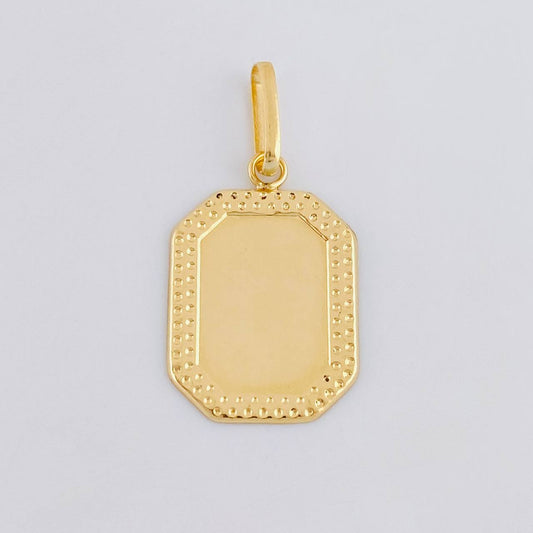 Dije Placa Marco Bordeado 0.8 g / 1 in Oro Amarillo 18K