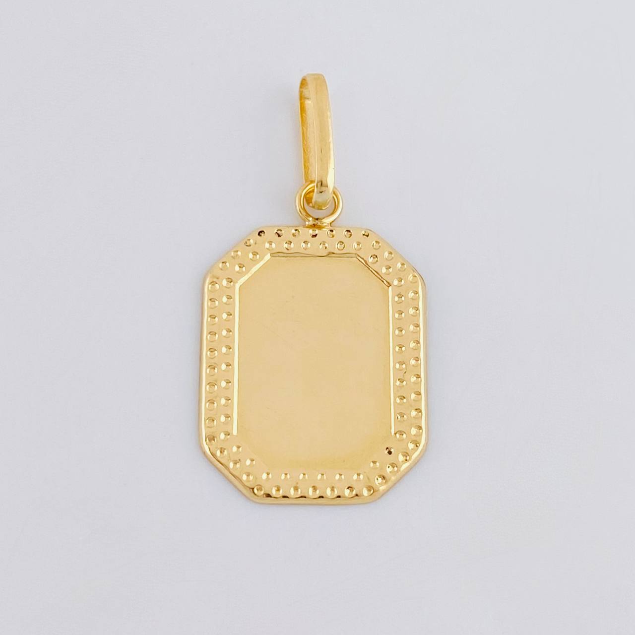 Dije Placa Marco Bordeado 0.8 g / 1 in Oro Amarillo 18K