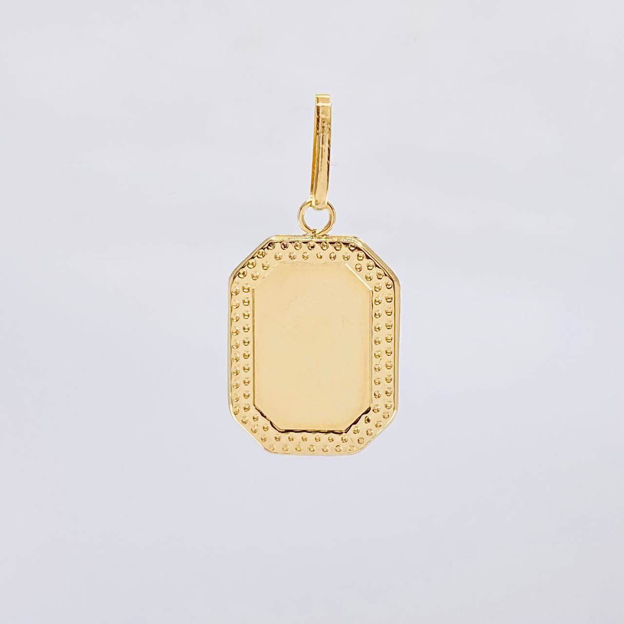Dije Placa Marco Bordeado 0.8 g / 1 in Oro Amarillo 18K
