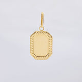 Dije Placa Marco Bordeado 0.8 g / 1 in Oro Amarillo 18K