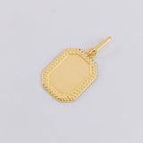 Dije Placa Marco Bordeado 0.8 g / 1 in Oro Amarillo 18K