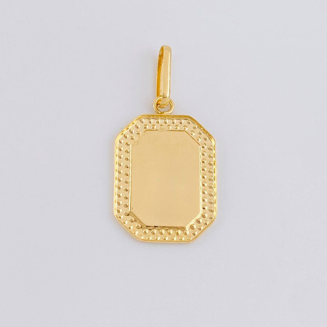 Dije Placa Marco Bordeado 0.8 g / 1 in Oro Amarillo 18K