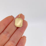 Dije Placa Marco Bordeado 0.8 g / 1 in Oro Amarillo 18K